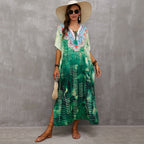 Rope Positioning Maxi Dress Loose Robe Seaside Vacation Beach Dress Bikini Swimsuit Blouse Women Bella Mia