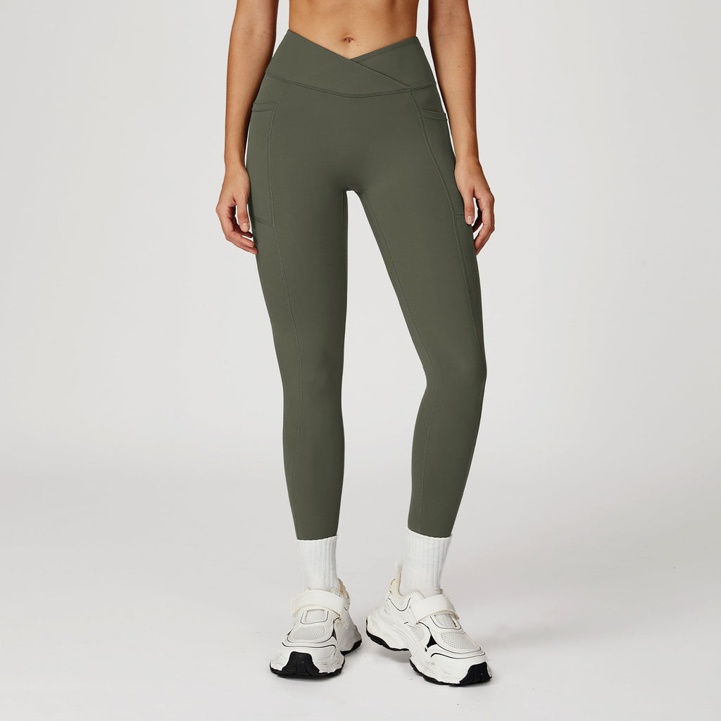 Nude Feel High Waist Yoga Pants Cross Waist Fitness Yoga Pants Women Outdoor Sports Running Tights Bella Mia