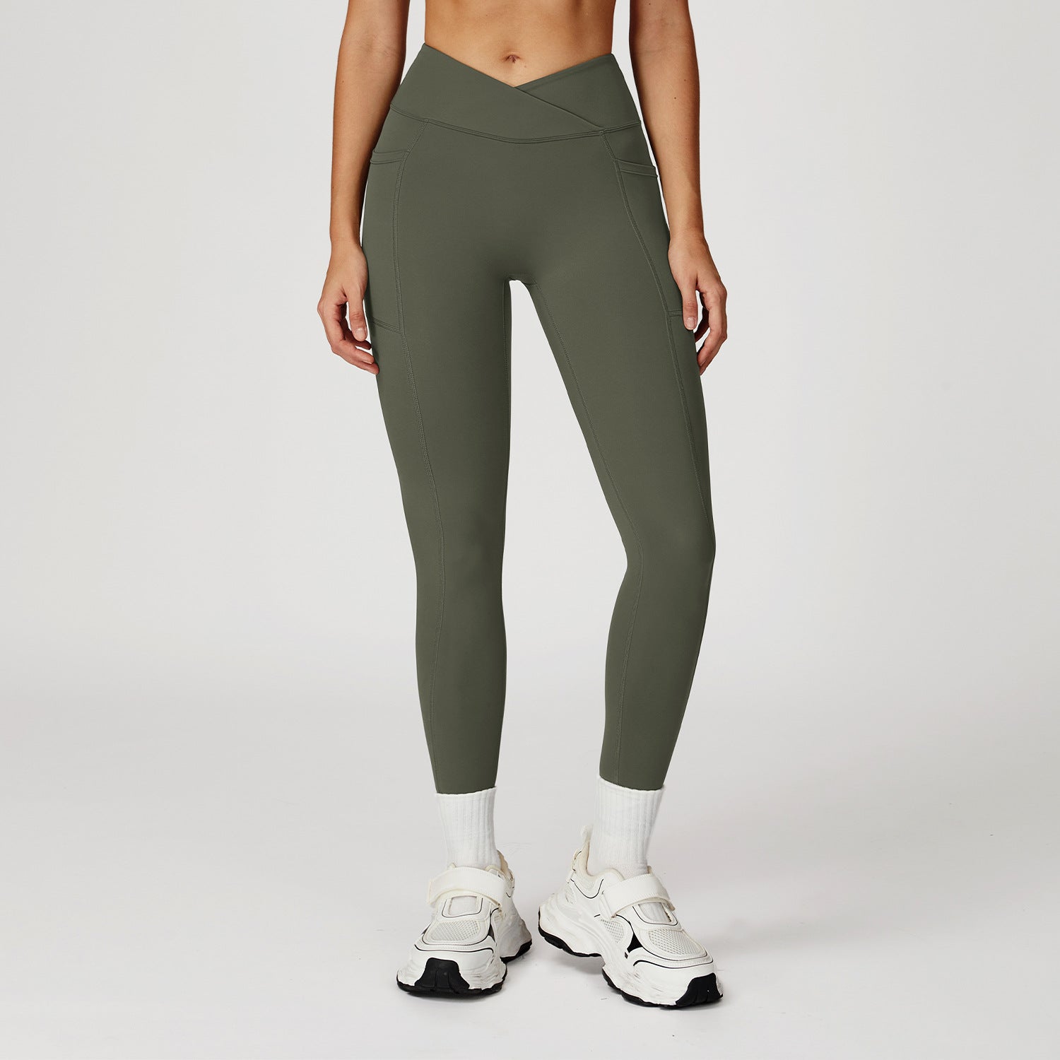 Nude Feel High Waist Yoga Pants Cross Waist Fitness Yoga Pants Women Outdoor Sports Running Tights Bella Mia