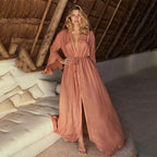 Sleeve Single Breasted Beach Cover-up Sexy Vacation Sun Protection Shirt Bikini Cover Bella Mia