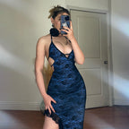 Summer Type Hip Synthetic Lace Sexy Slit Sling Dress Women Bella Mia