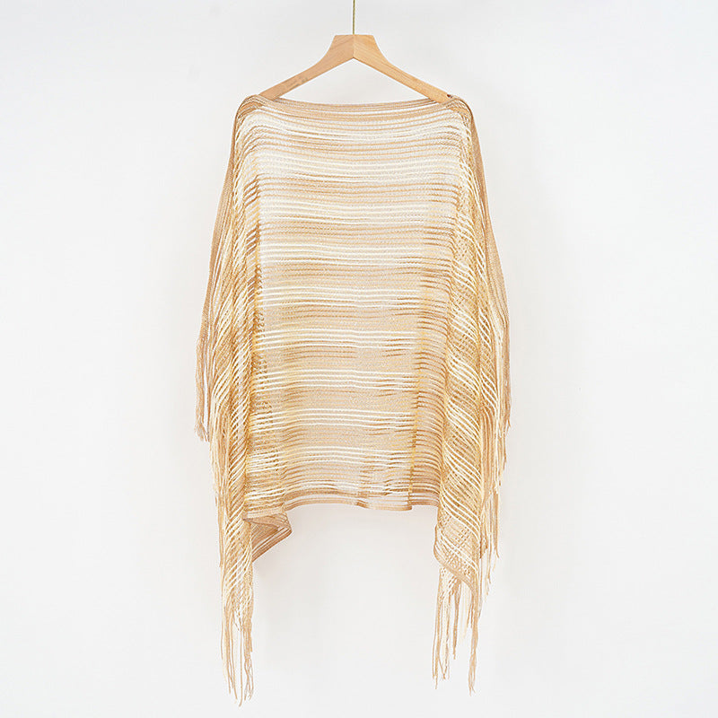 Sexy Mesh Sunscreen Striped Sunscreen Shawl Scarf Lady Shawl Towel Bella Mia