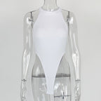 Summer Women Clothing Slim Vest Top Sexy Halter Sleeveless High Slit Bodysuit Bella Mia