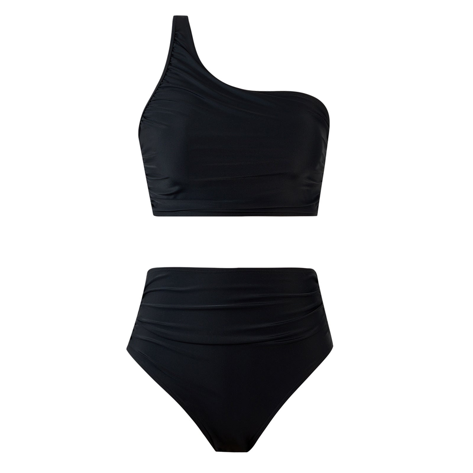 High Waist Solid Color Bikini Swimsuit Women Split Swimsuit Bikini