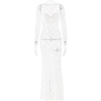 Summer Sexy Dress Lace See Through Long Sleeve Slim Fit Dress Bella Mia