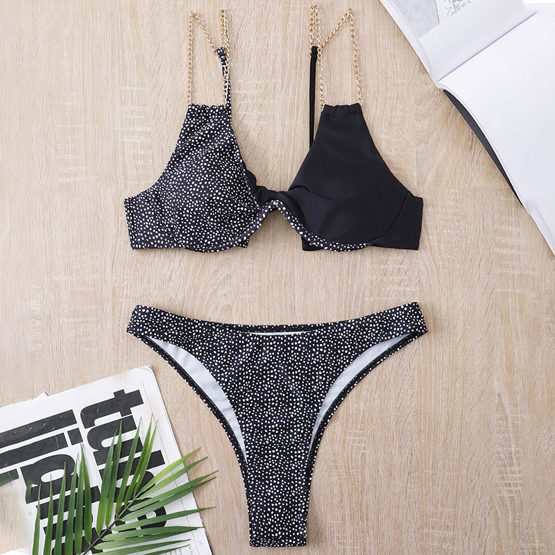 Metal Chain Bikini Women Swimsuit Split Two Piece Set Swimsuit Sexy Bikini Bella Mia
