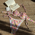 Fresh Floral Printed Sexy Banded Bikini Split Swimsuit Bikini Bella Mia