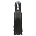Summer Solid Color Sleeveless Halter Irregular Asymmetric Sexy Lace Up Women Dress Bella Mia