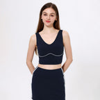 Slim Fitting Back Shaping Contrast Color Yoga Vest Nude Feel Abdominal Exercising Band Chest Pad Non Running Cup Sports Underwear Outdoor Vest Bella Mia