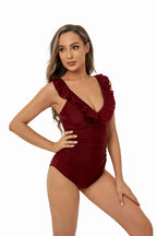 Swimsuit Women Solid Color Slim Lace Spaghetti Straps One Piece Swimsuit Bikini Bella Mia