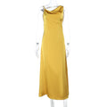 Sling Pockets Collar Sexy Backless Satin Formal Dress Elegant Evening Dress Bella Mia
