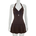 Twisted Design Ring Lace-up Backless Dress for Women