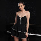 Summer Sexy Dress Daily Casual Lace up Suspender Layered Dress Short Dress Bella Mia