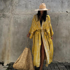 Sun-Protective Clothing Lace Printing Cardigan Long Sleeve Beach Vacation Bikini Outwear Blouse Women Bella Mia