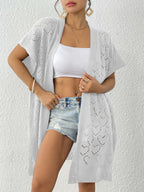 Women Clothing Love Jacquard Woven Shirt Beach Bikini Sun Protective Blouse Loose Cardigan Bella Mia