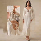 Beach Dress Women Solid Color Sexy Knitted Beach Bikini Swimsuit Blouse Sun Protective Clothing Bella Mia