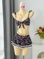 Floral Flounce Sling Small Fresh Split Swimwear Swimsuit Bikini Beach Vacation Bella Mia