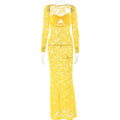 Summer Sexy Dress Lace See Through Long Sleeve Slim Fit Dress Bella Mia