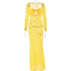 Summer Sexy Dress Lace See Through Long Sleeve Slim Fit Dress Bella Mia