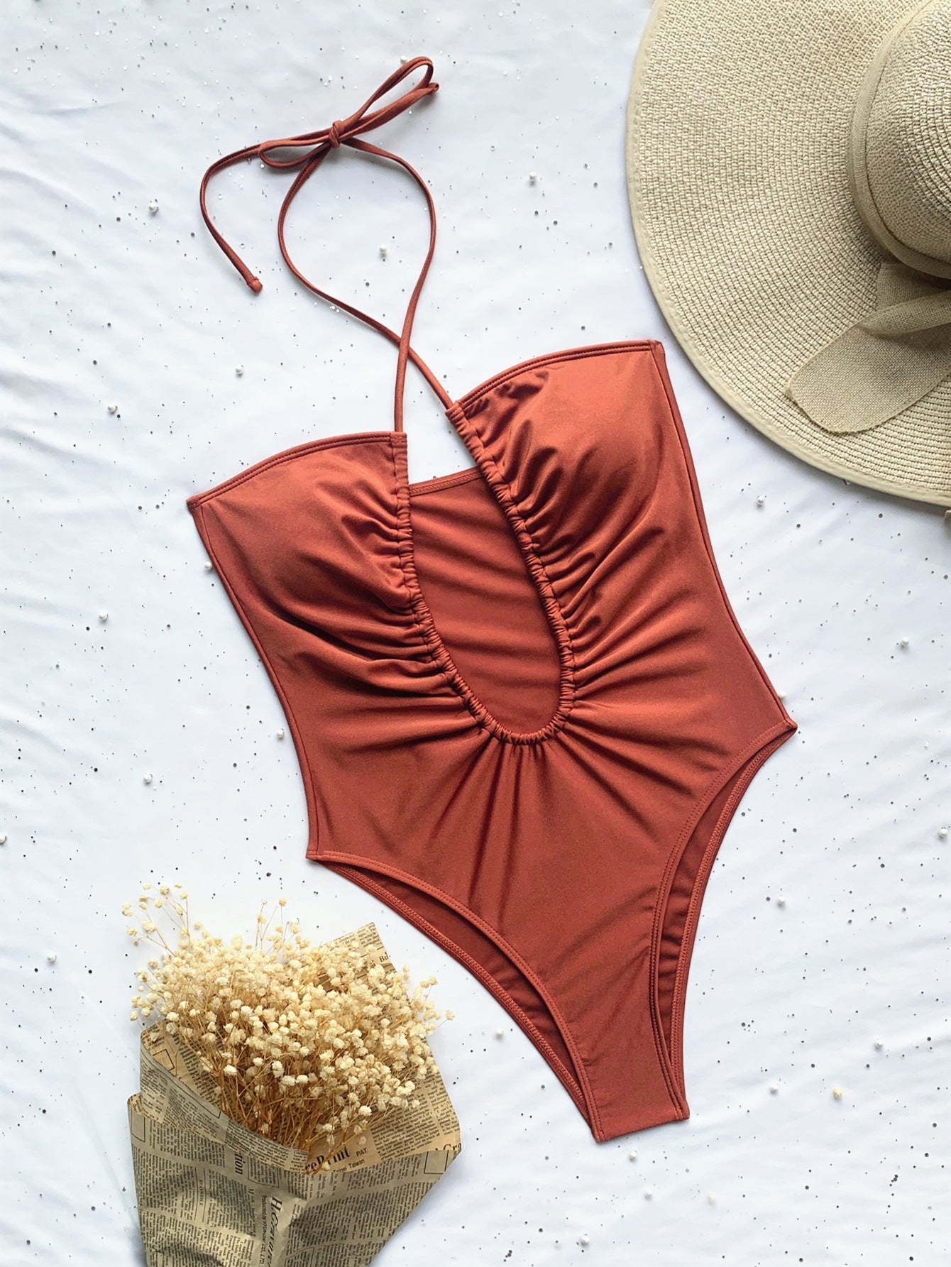 One-Piece Swimsuit Solid Color Bikini Swimsuit Women Sexy Swimsuit Strap Bikini Bella Mia