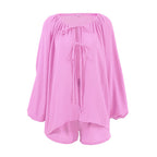 Autumn Loose Casual Cotton Pajamas Women Cardigan Long Sleeve Shorts Comfortable Homewear Can Be Worn outside Bella Mia