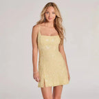 Dress Women Summer Elegant Sequ Sling Backless Short Evening Dress Bella Mia