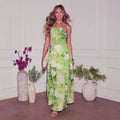 Elegant Spaghetti Strap Floral Print Maxi Dress Women Clothing Spring Summer Bella Mia