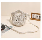 Crossbody Cotton Thread Woven Bag All Matching Hollow Out Cutout Straw Bag Vacation Beach Bag Partysu Women Bag Bella Mia