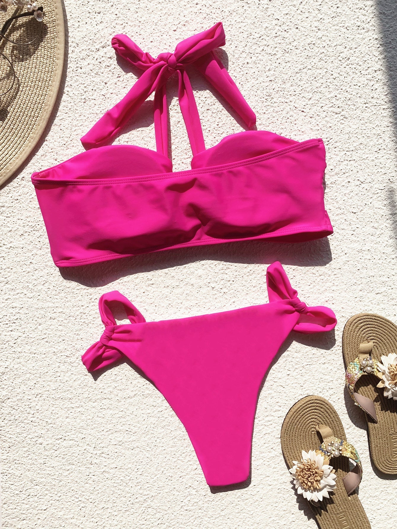 Bikini Double Bikini Solid Color Swimsuit Stitching Swimming Suit Women Sexy Swimsuit Strap Bella Mia
