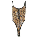 Sexy Leopard Print Sequined Breasted U Neck High Waist Jumpsuit Wild Retro Sexy Slim Camisole Bella Mia