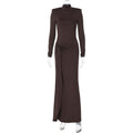 Women Clothing Winter Sexy Slit Sheath Dress Sexy Turtleneck Slim Fit Dress Bella Mia
