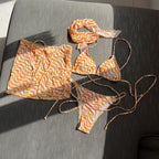 Drawstring Strap Sexy Three Piece Set Swimsuit Bikini Strap Bella Mia