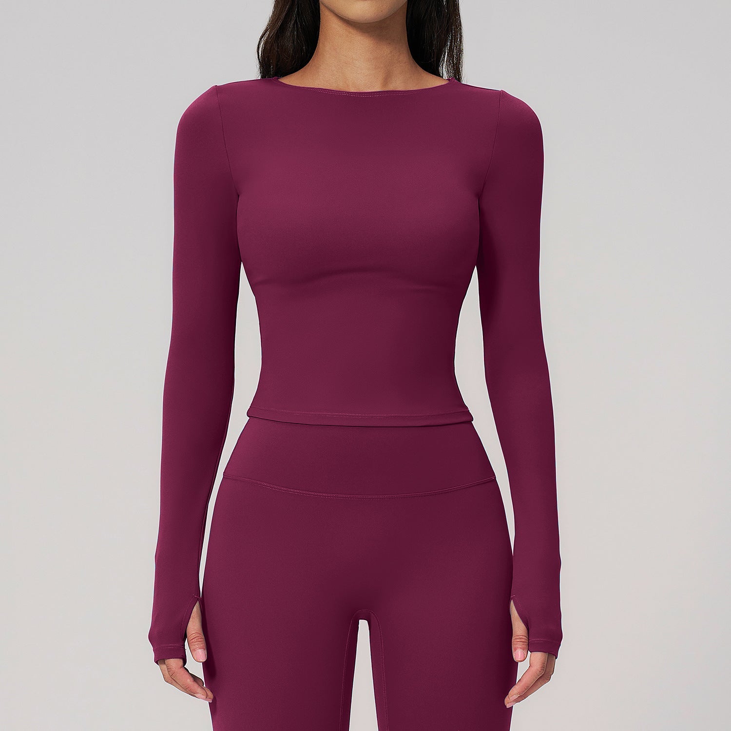 Summer Cream Brushed Yoga Clothes Long Sleeve Outdoor Sports Running Workout Long Sleeve Yoga Clothes Women