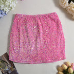 Sequin Flannel Skirt Sexy Hip Skirt for Women Bella Mia