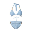 Bikini Triangle Sexy Denim Printing Split Swimsuit Women Wrap Skirt Bella Mia