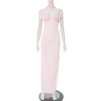 Women Clothing Summer Sexy Solid Color Ribbon Dress Women Bella Mia
