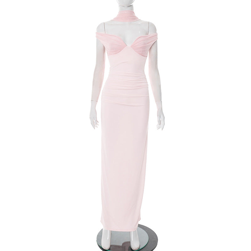 Women Clothing Summer Sexy Solid Color Ribbon Dress Women Bella Mia
