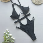 One Piece Swimsuit Women Sexy Bikini Ladies Solid Color Swimwear Bikini Bella Mia