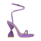 11cm Gold Green Purple Thick High Heel plus Size 2cm Front Platform Sandals plus Size Women Walking Shoes Heels Bella Mia