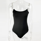 Summer Women Clothing Diamond Chain Slim Top Sexy Low-Cut Sling Bodysuit Bella Mia