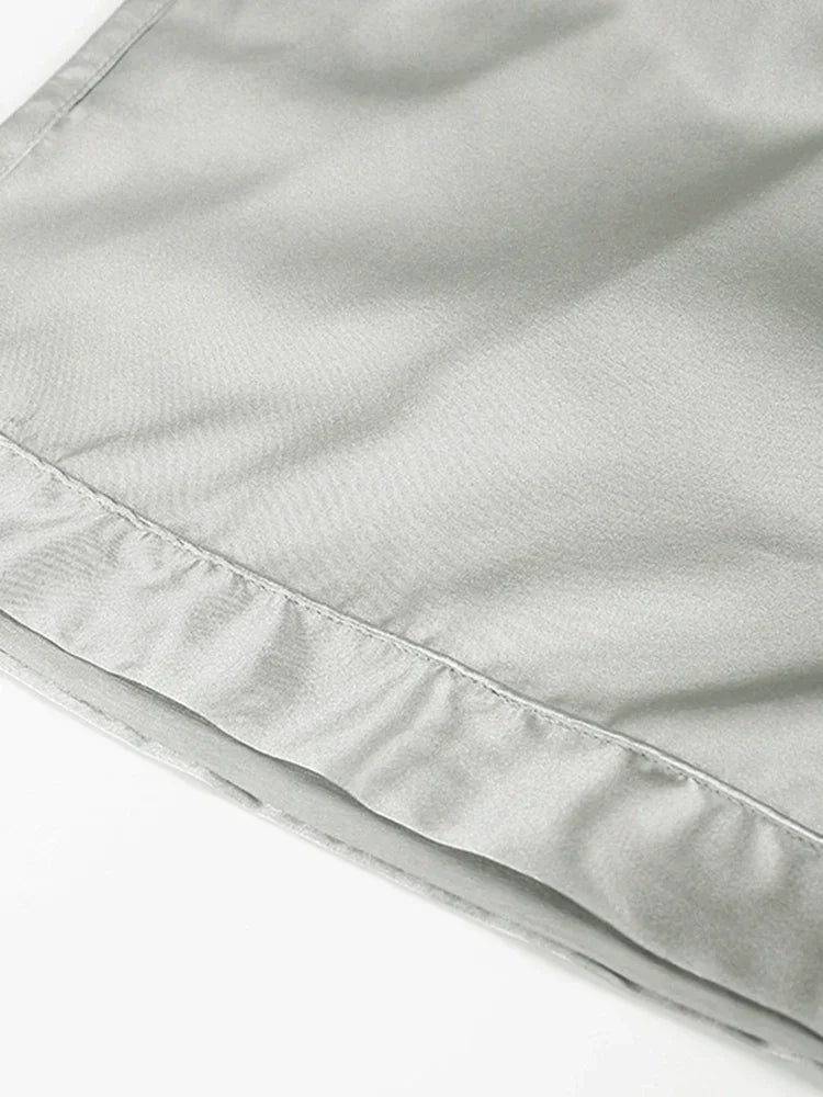 Shibeni Mulberry Silk Pajama Pants Men Beach Pants Home Shorts Thin Real Silk Stretch Satin Big Panties Casual