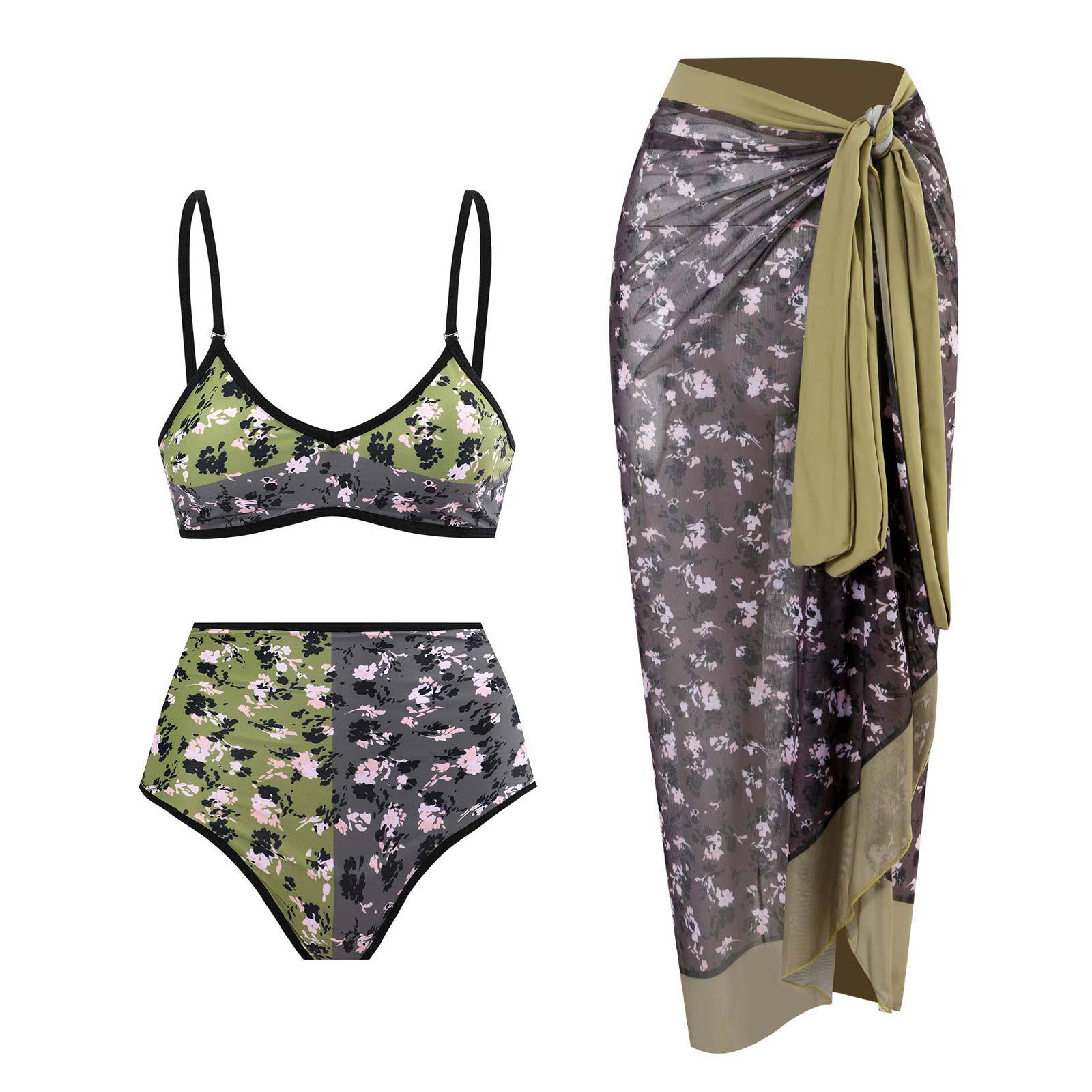 Split Double Sided Three Piece Set Retro Swimsuit Swimsuit Lace up Sand Bella Mia