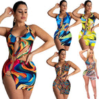 Women Clothing Women Swimsuit Colorful Printing Dress Bella Mia