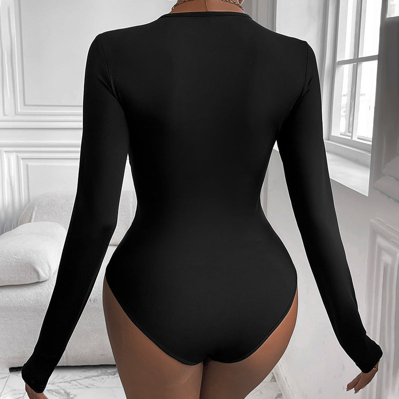 Fall Women Clothing Black Twisted round Neck Jumpsuit Bella Mia