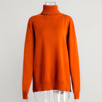 Turtleneck Sweater Women Autumn Winter Casual Sweater Slit Loose Solid Color Knitted Sweater Bella Mia