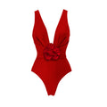 One Piece Swimsuit Women Skinny Slimming Retro Big Floral Swimsuit Sexy Cover Belly Suit Bella Mia