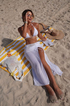 Solid Color Beach Sun Protection Tulle Skirt Sexy Three Piece Set Bikini Split Swimsuit Bella Mia