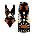 Lonkey Swimwear Retro Printed Mesh Trousers Conservative Swimwear Bikini Bella Mia