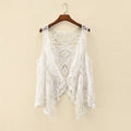 Women Summer Coat Thin Coat Sleeveless Lace Cardigan All Match Shawl Beachwear Sun Protection Clothing Women Hollow Out Cutout Shirt Bella Mia