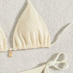 Solid Color Tied Bikini Split Swimsuit Women Beach Spring Swimsuit Bikini Bella Mia